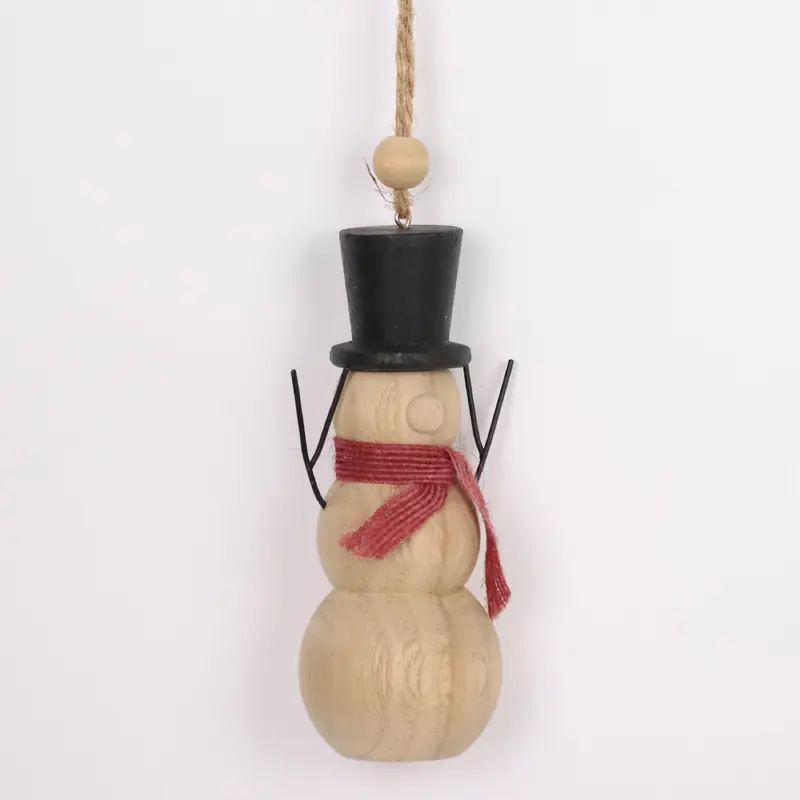 Wooden snowman ornament