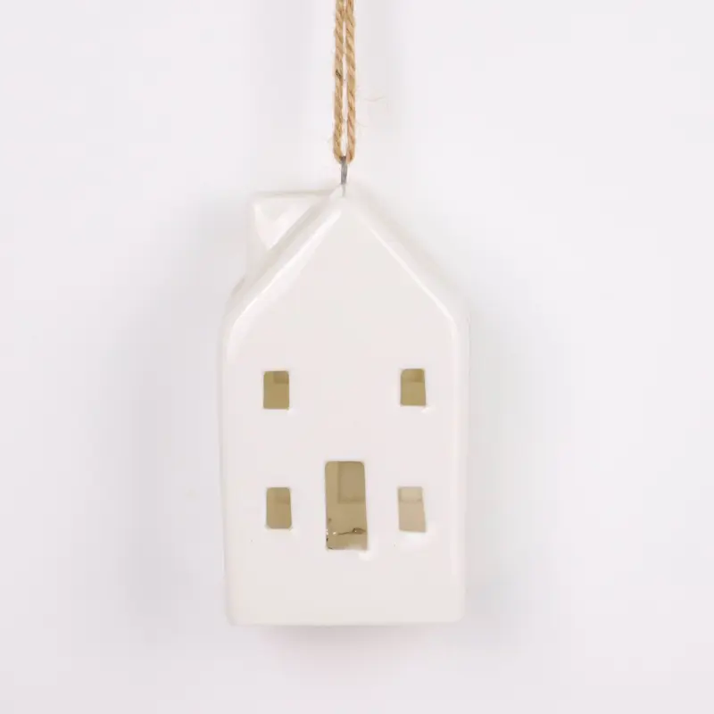 Ceramic LED lighted house ornament