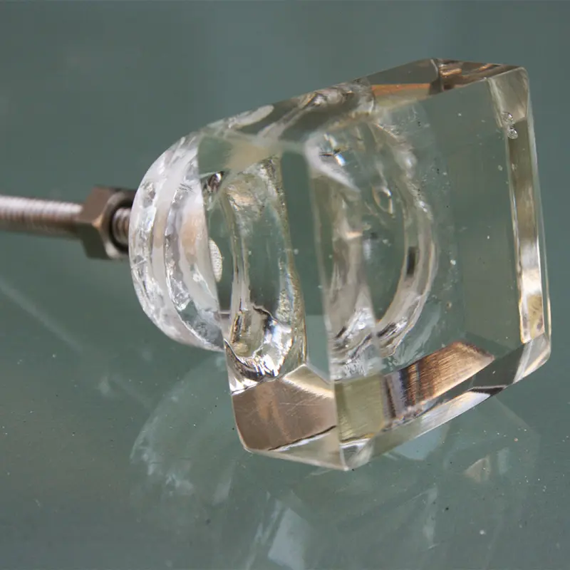 Door Knob Glass Square Large Set of 2