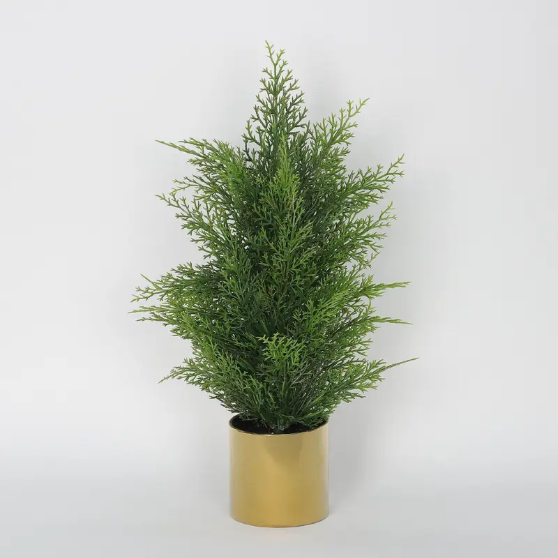 Evergreen tabletop tree with glittered tips