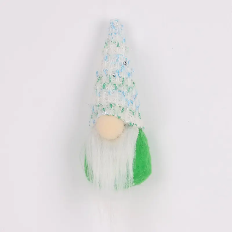 Fabric gnome with green clothing ornament