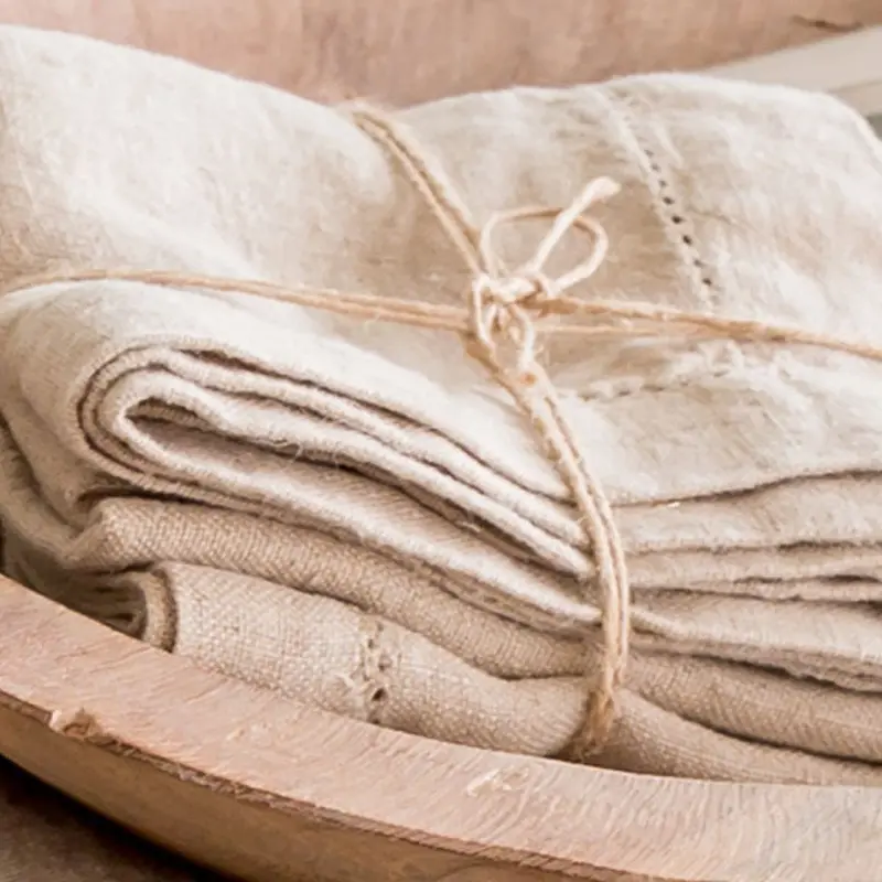 Napkins Plain Hemstitch Natural set of 2