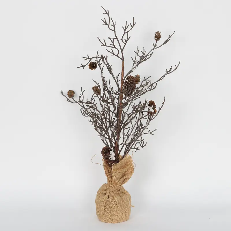 Pinecone winter tree with pinecones and burlap base