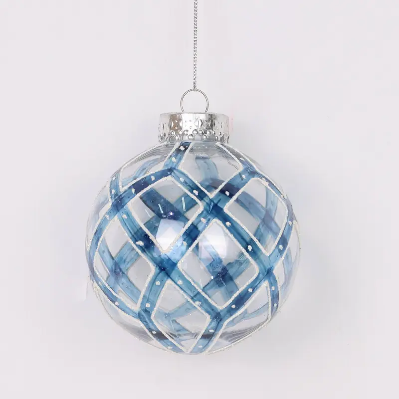 Plastic translucent blue ball ornament