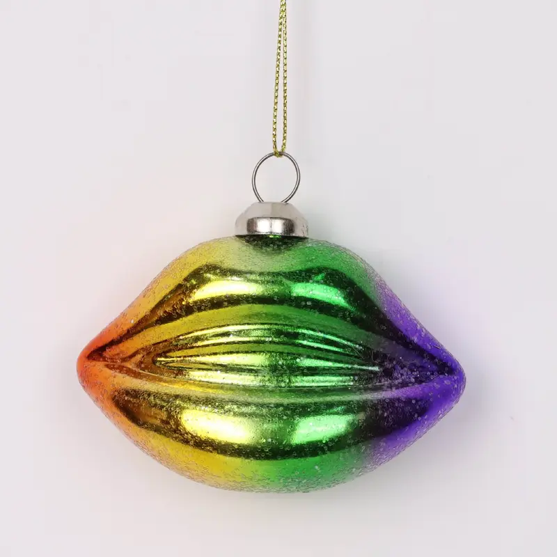 Rainbow lips ornament