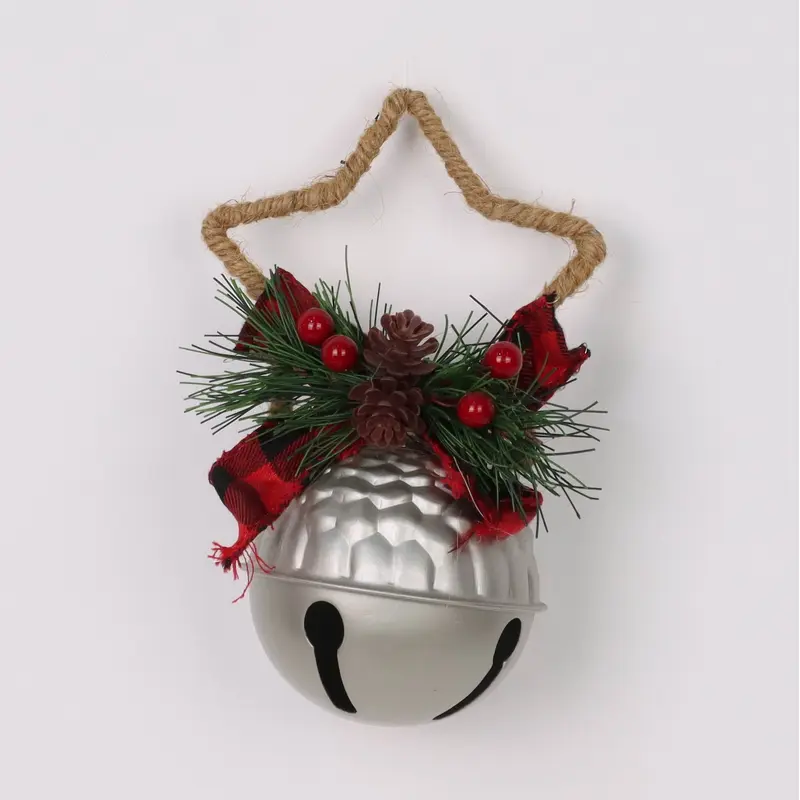 Silver metal bell with star ornament