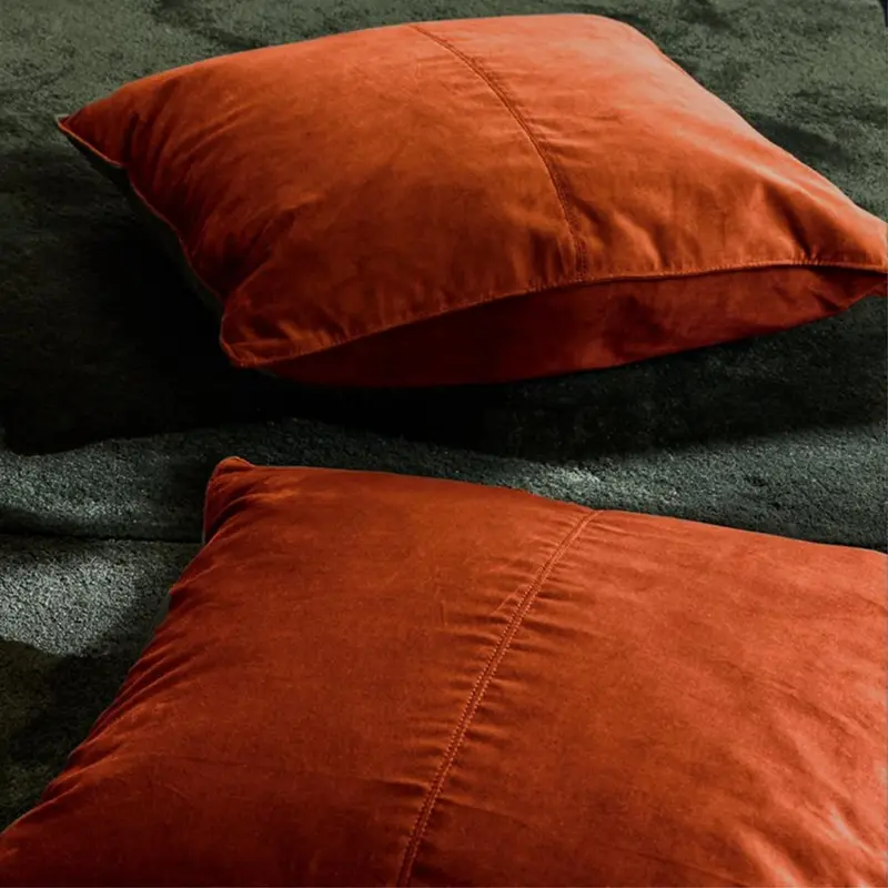 Velvet Base Cognac Cushion