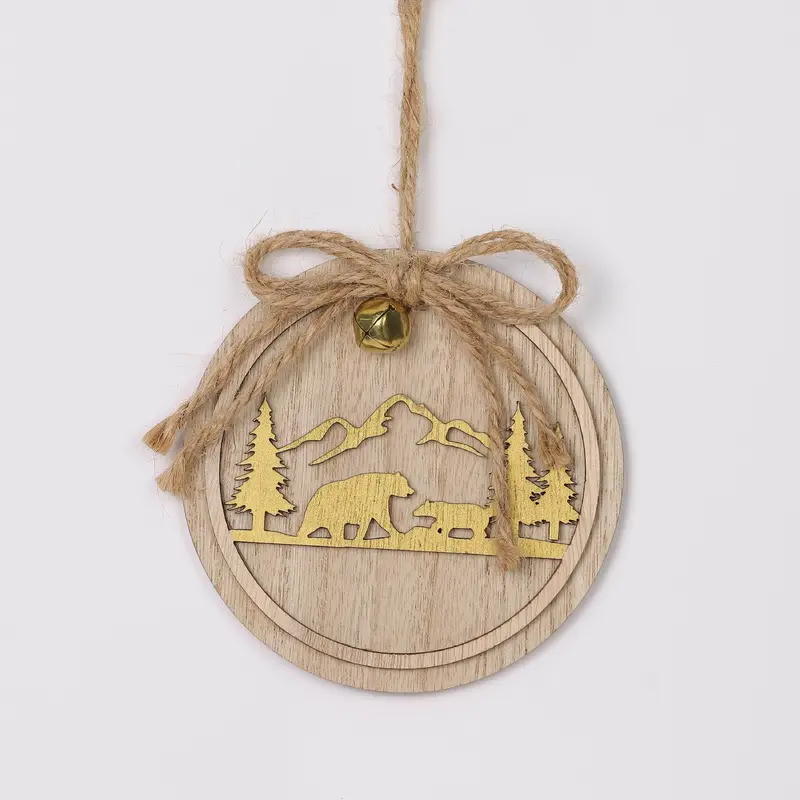 Wooden forest scenery ornament