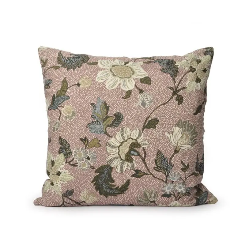 Cushion Flower Linen Dusty Pink