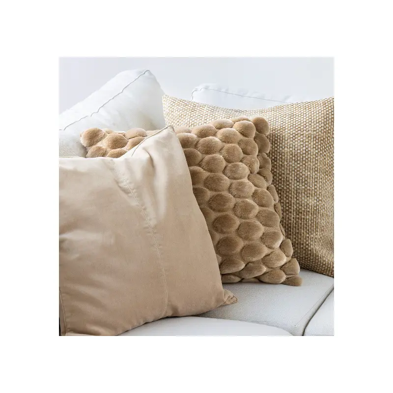Egg Velvet Cushion Beige