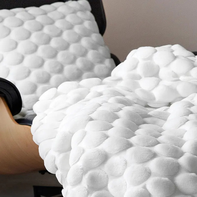 Egg Velvet Throw White