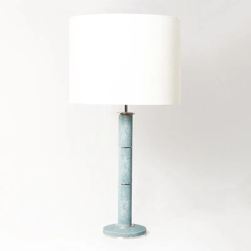 Faux Shagreen Column Table Lamp Teal