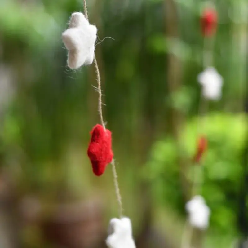Handmade Felt New Zealand Wool Mini Star Garland