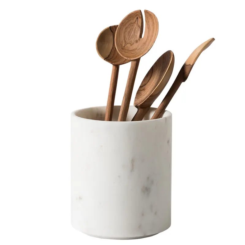 Ora Marble Utensil Holder White