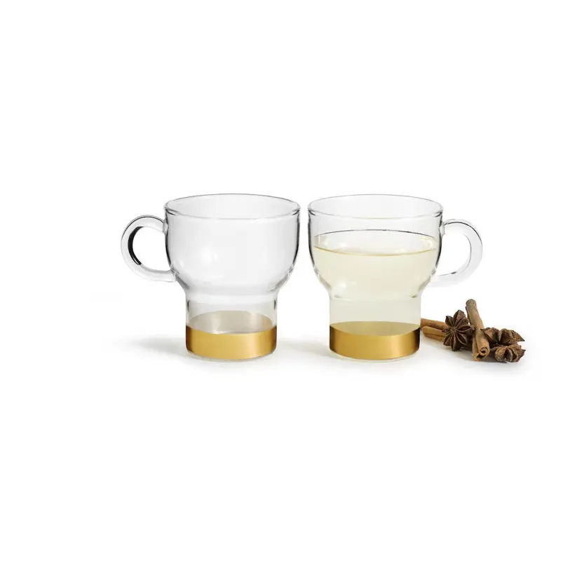 Sagaform Glass Mug Gold Pack of 2