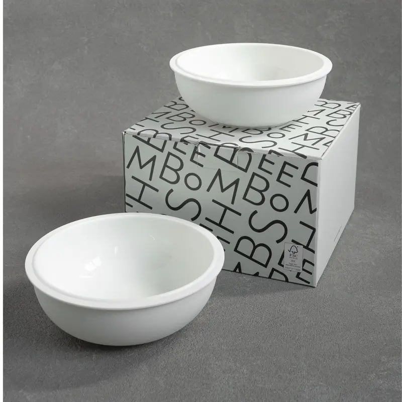 Tinge Porcelain Bowl White Set of 2
