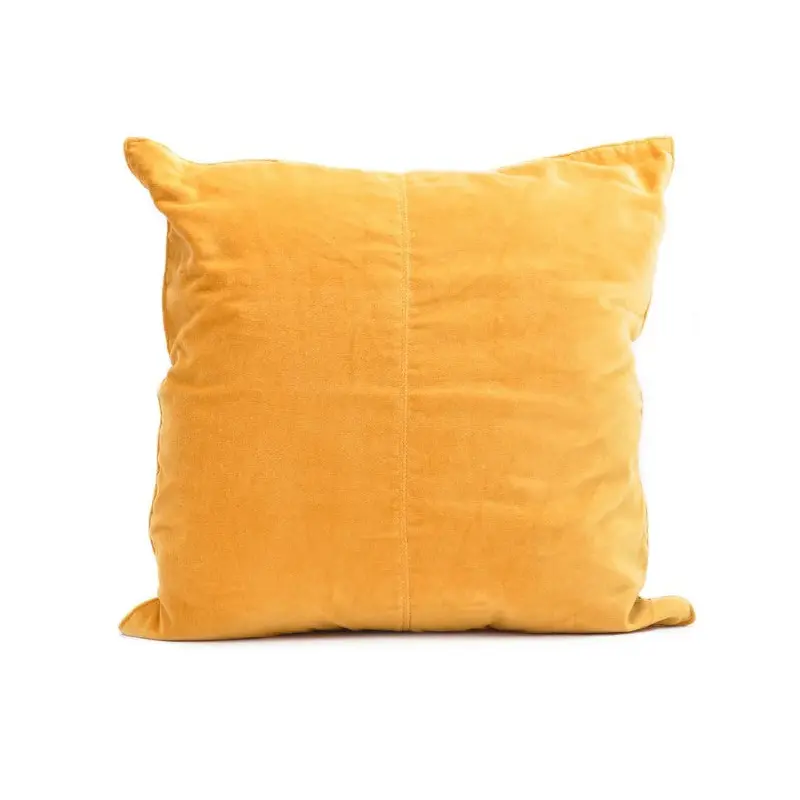 Velvet Base Yellow Cushion
