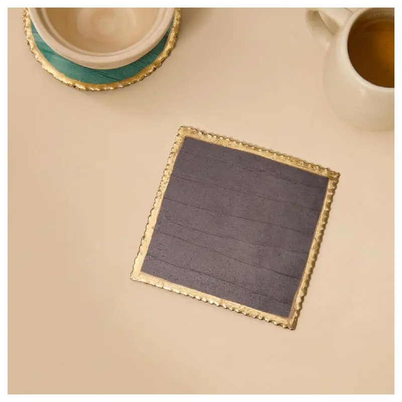 Grey Square Metal Coaster