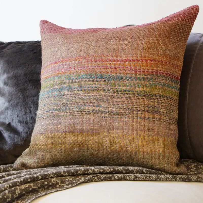 Handwoven Silk & Linen Multi Cushion