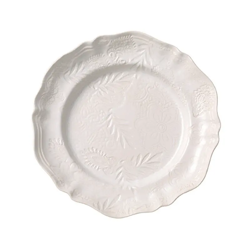 Large Round Dish Ceramic White
