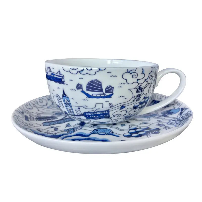 Willow Series HK Cup & Saucer Set Blue