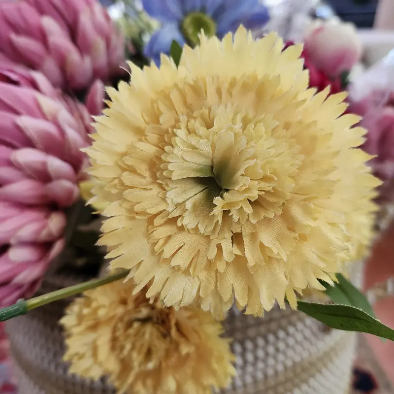 Artificial Flower Carnation Yellow