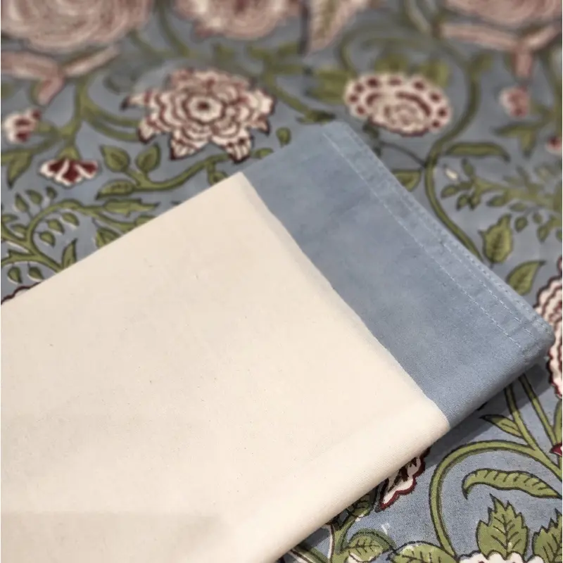 Block Print Napkin Blue Border Set of 6