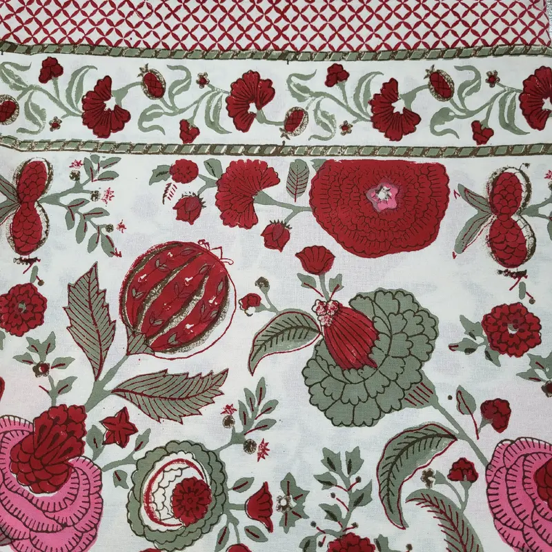 Block Print Tablecloth Pomegranate