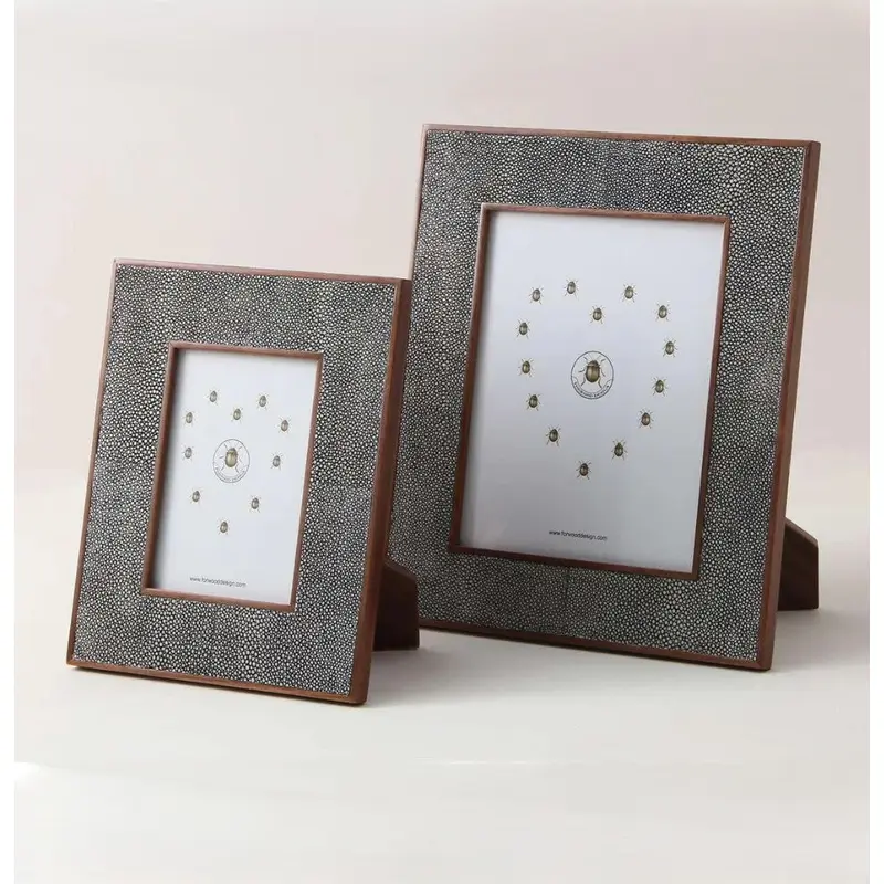 Faux Shagreen Classic Photo Frame Charcoal