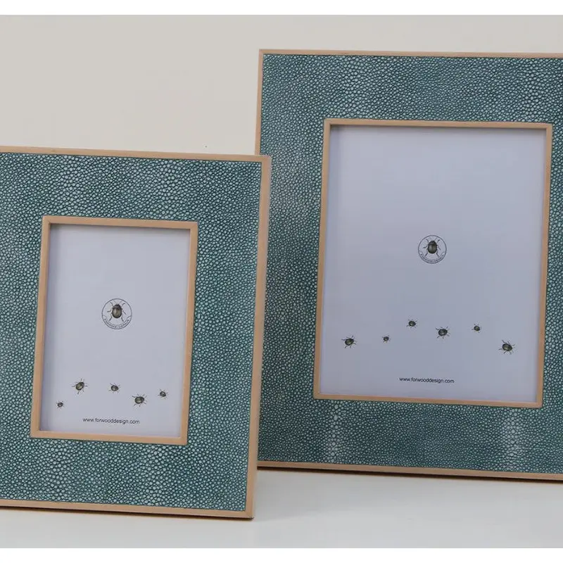 Faux Shagreen Classic Photo Frame Teal