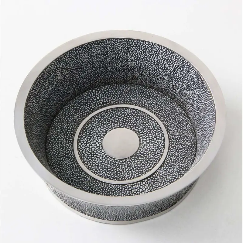 Faux Shagreen Wine Coaster Charcoal