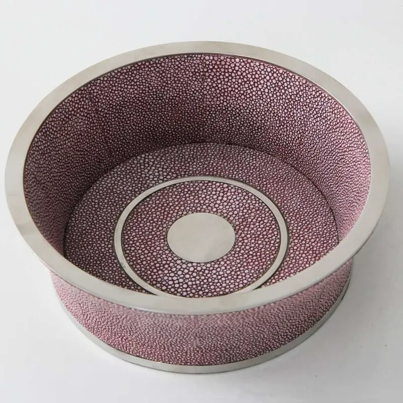 Faux Shagreen Wine Coaster Mulberry