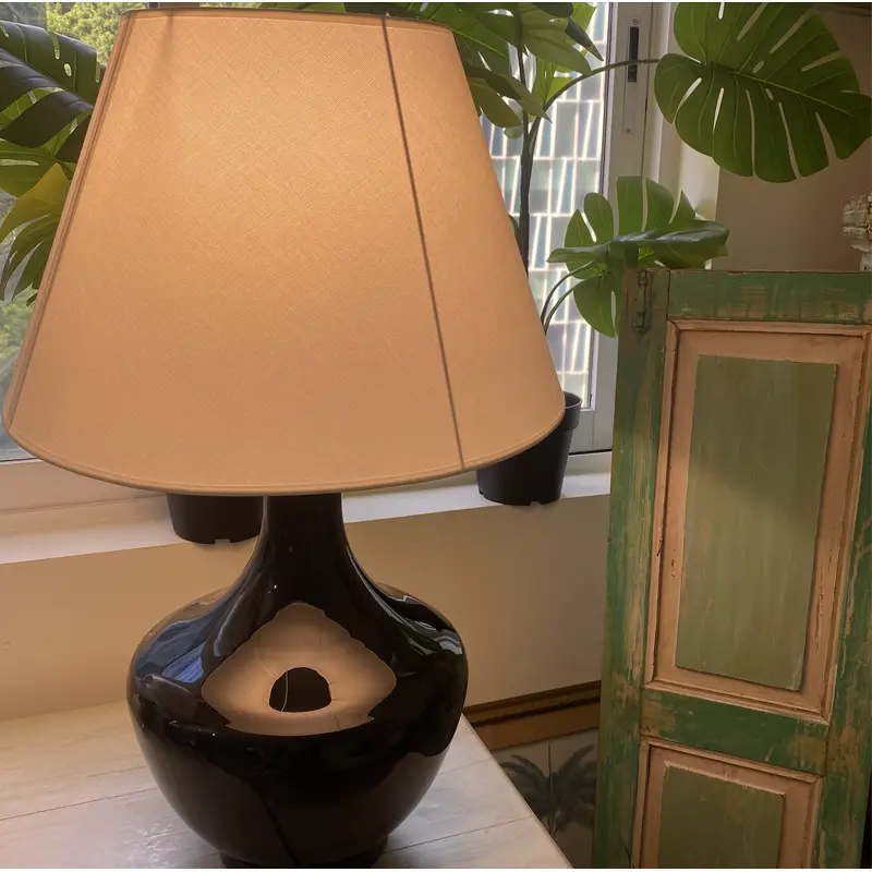 Glass Lamp Black Large