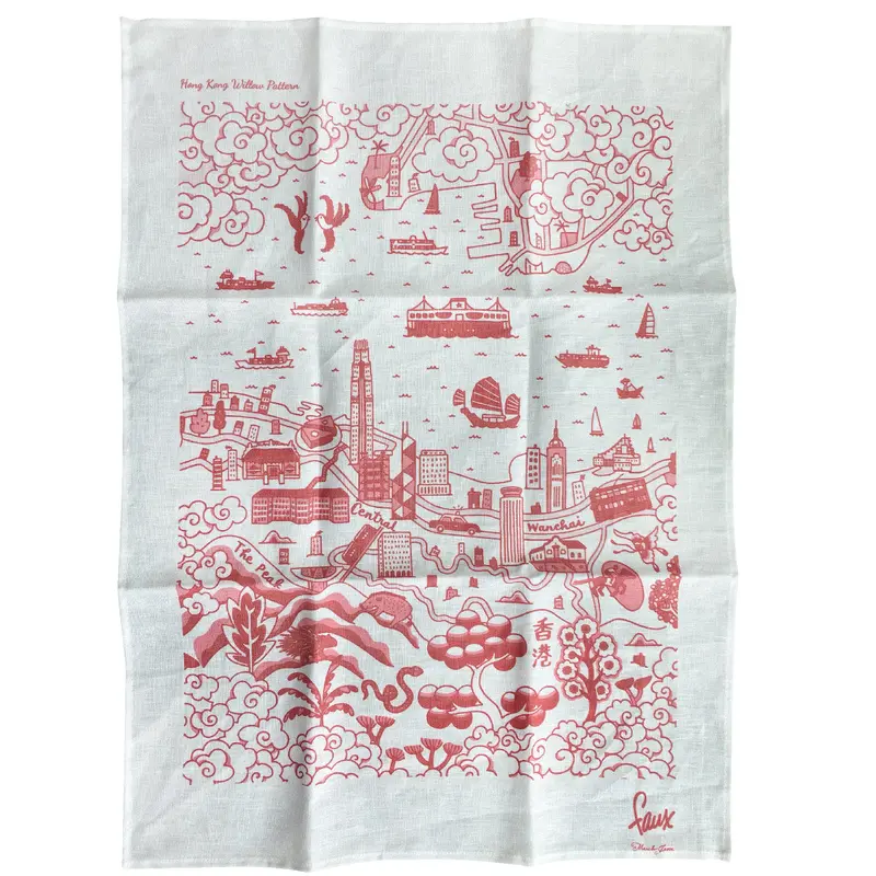 HK Willow Tea Towel Red