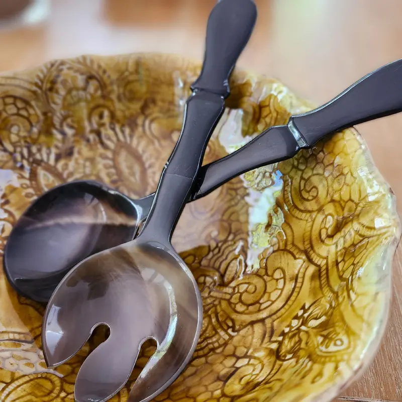 Horn Salad Server Set Bamboo