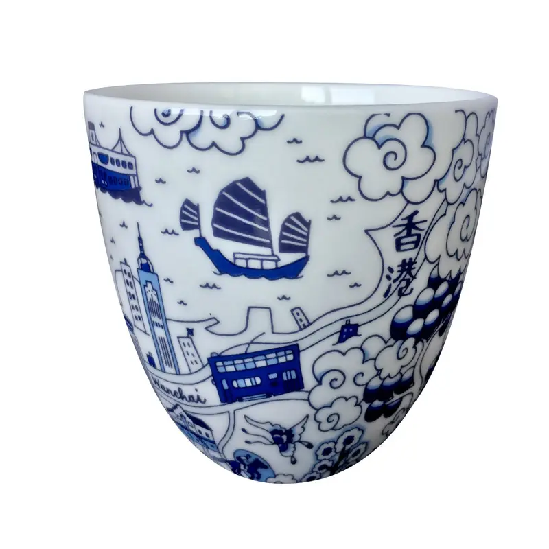 Willow Series HK Chinese Tea Cup Blue