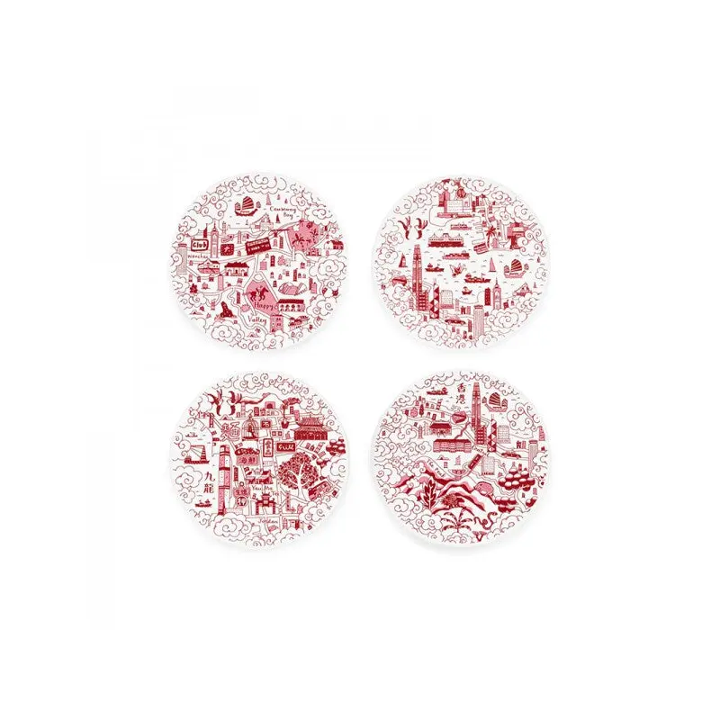 3D Coaster Red Set of 4