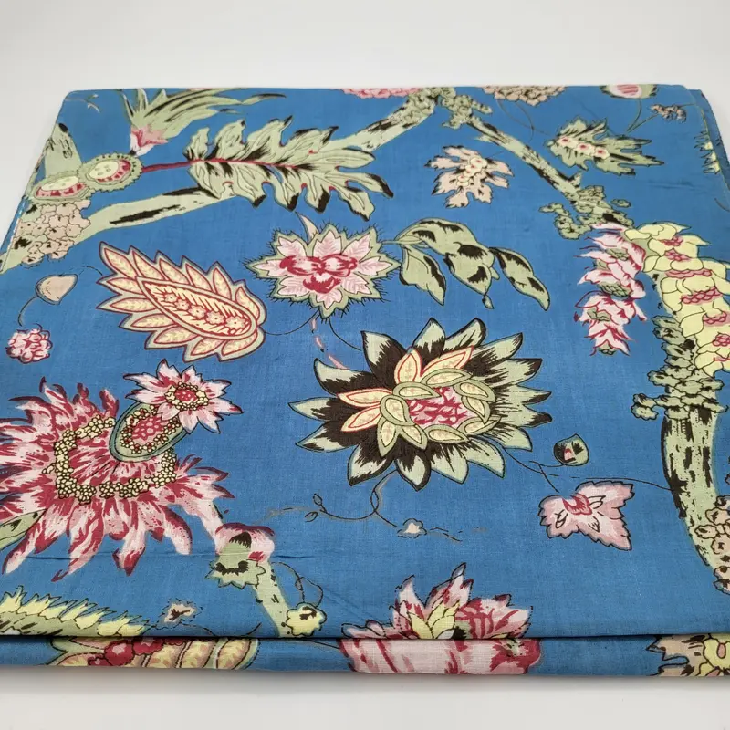 Block Print Runner Reversible Dusty Blue Floral