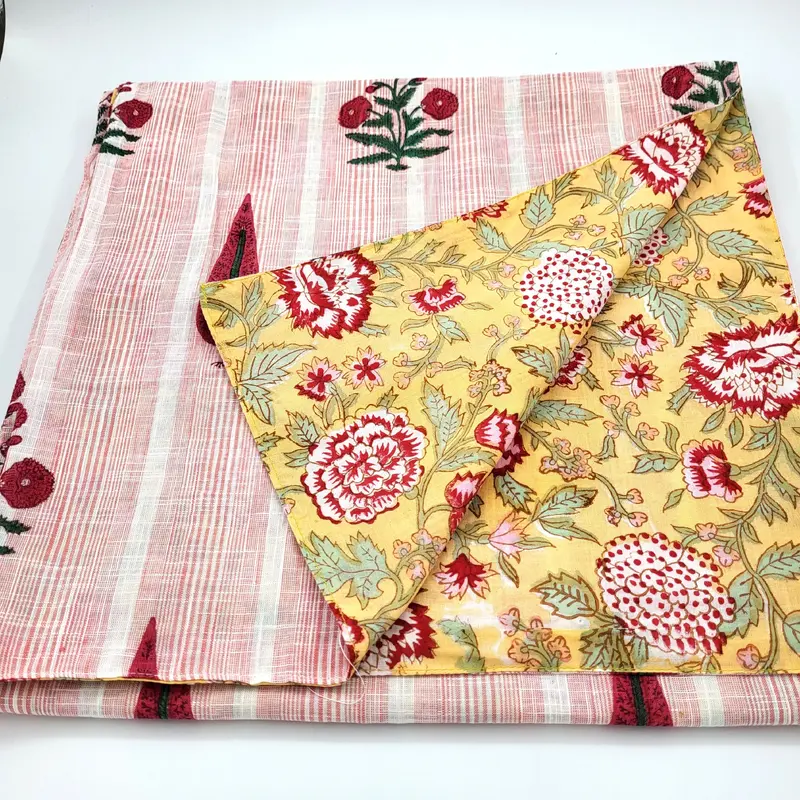 Block Print Runner Reversible Summertime Yellow