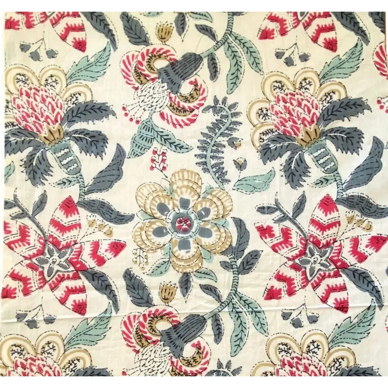 Block Print Runner Spring Blossom