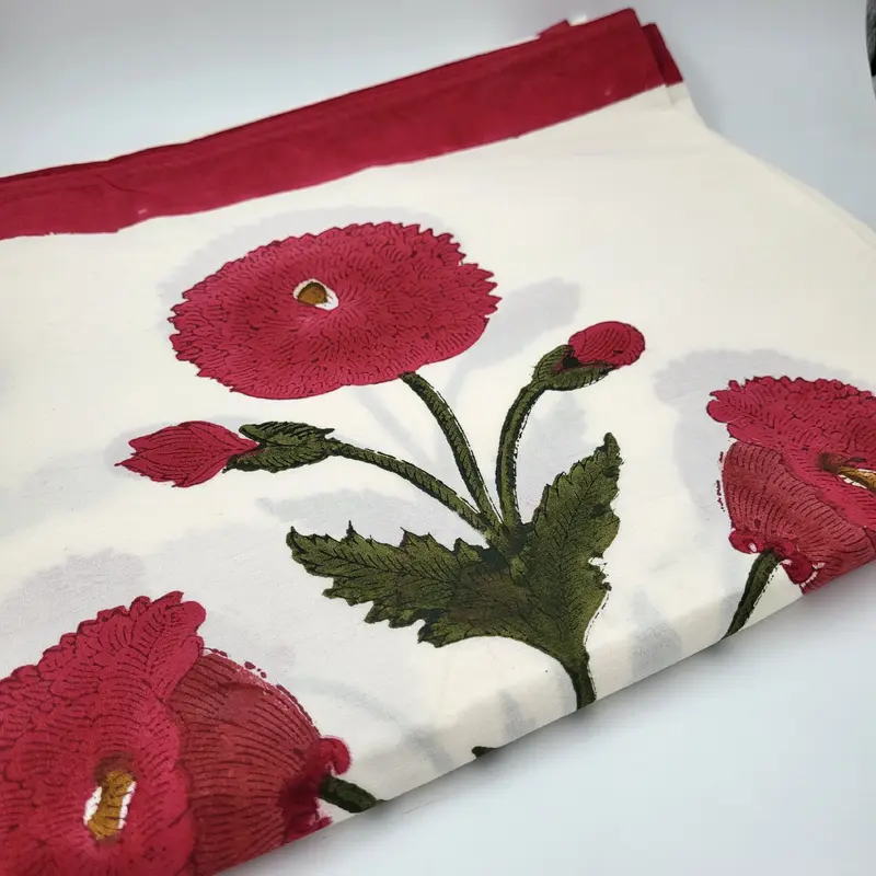 Block Print Tablecloth Poppy