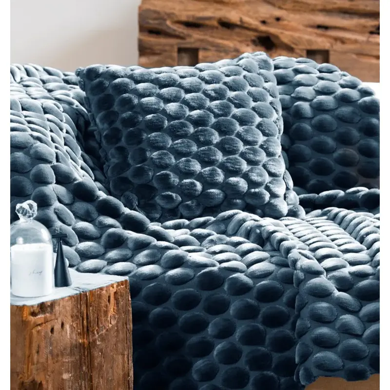 Egg Velvet Throw Denim