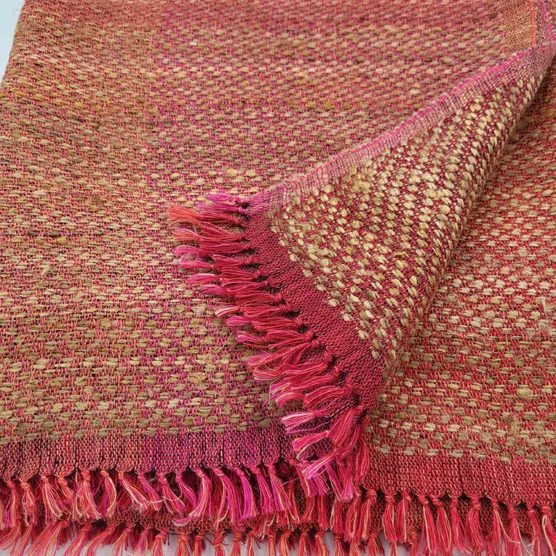 Handwoven Throw Linen Silk Stripe