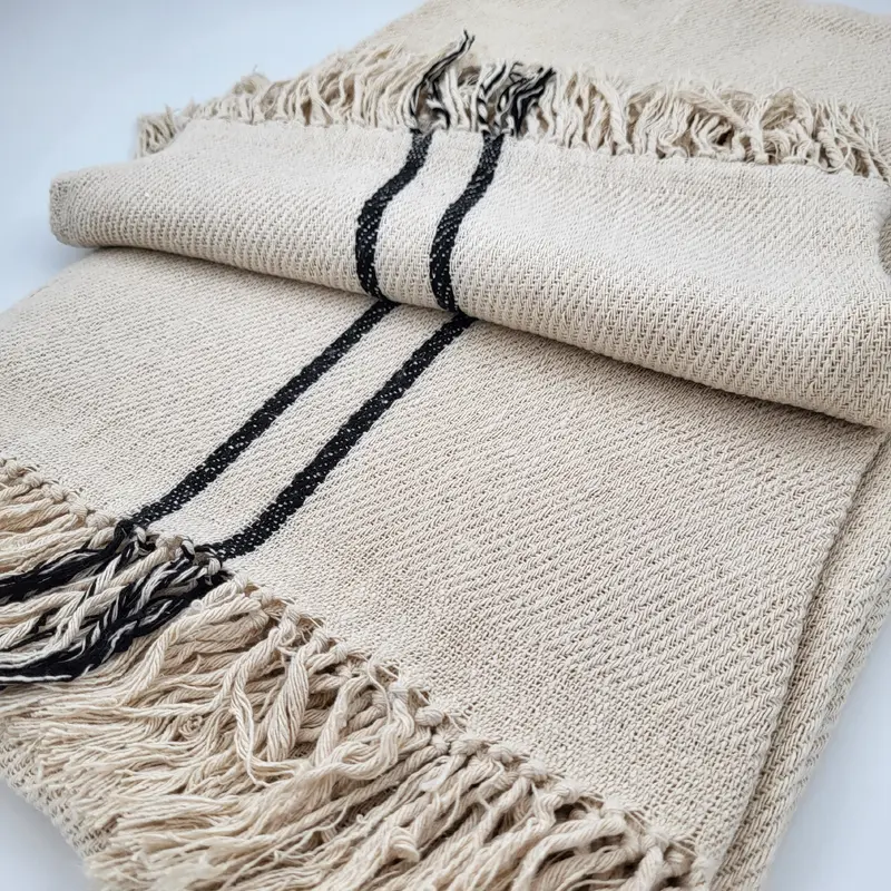 Handwoven Throw Silk Cream