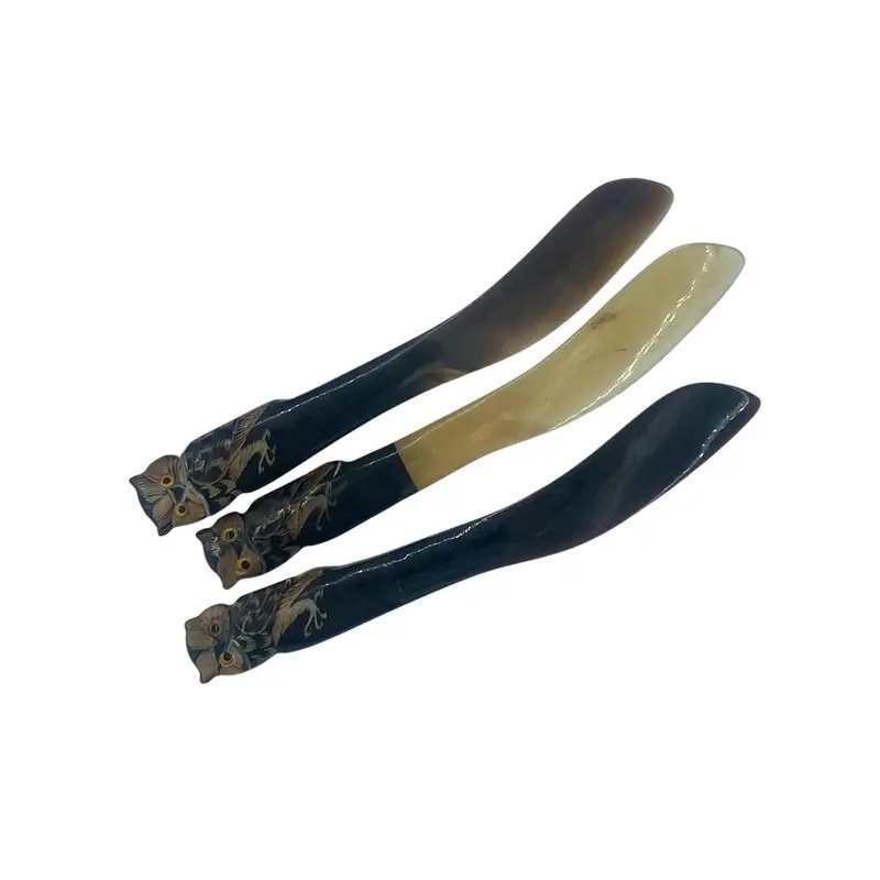 Horn Butter Knife with Owl handle