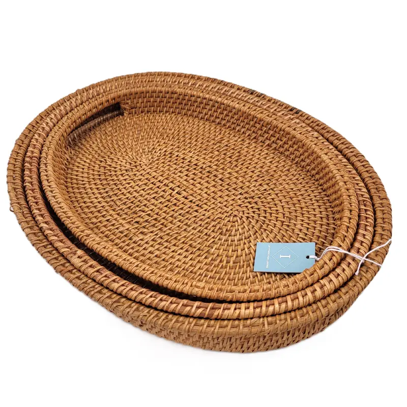 Rattan Tray Oval set of 3