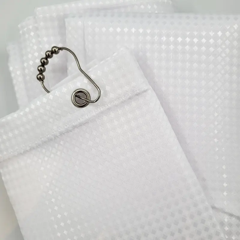 Shower Curtain White Waffle