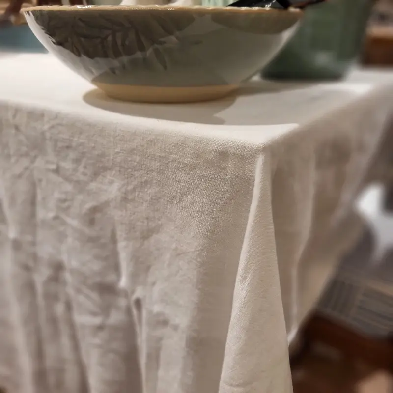 Tablecloth Hemstitch Linen White