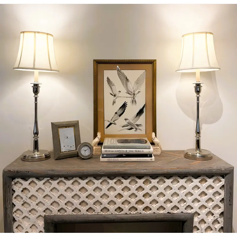 Vintage Teak Console Table Trellis