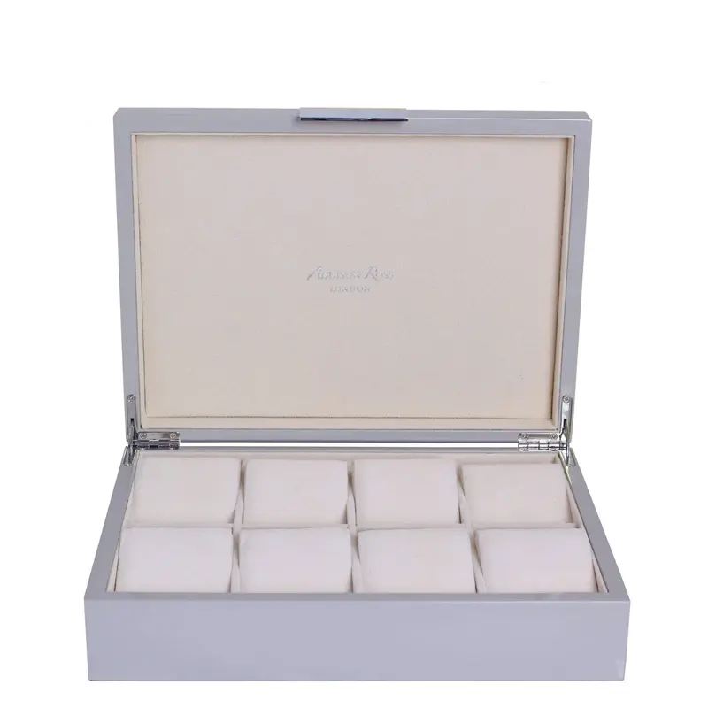 Chiffon Lacquer Watch Box with Silver Clasp